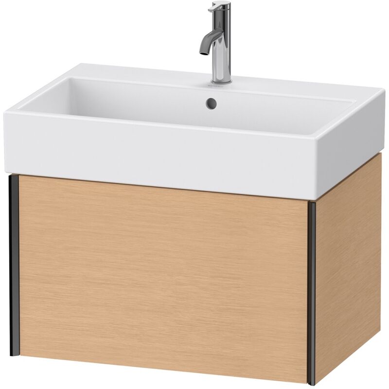 

Duravit XViu 4235 Mueble mural, 1 extraíble, para lavabo Vero Air 235070, 684x454 mm, Color (frente/cuerpo): negro mate/roble cepillado - XV42350B212