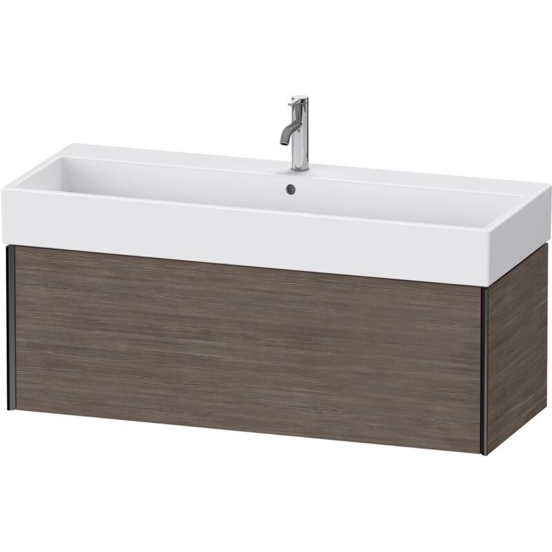 

Duravit XViu 4238 Mueble mural, 1 extraíble, para lavabo Vero Air 235012, 1184x454 mm, Color (frente/cuerpo): negro mate/pino terra - XV42380B251