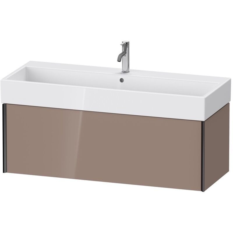 

Duravit XViu 4238 Mueble mural, 1 extraíble, para lavabo Vero Air 235012, 1184x454 mm, Color (frente/cuerpo): negro mate/capuchino hgl. - XV42380B286