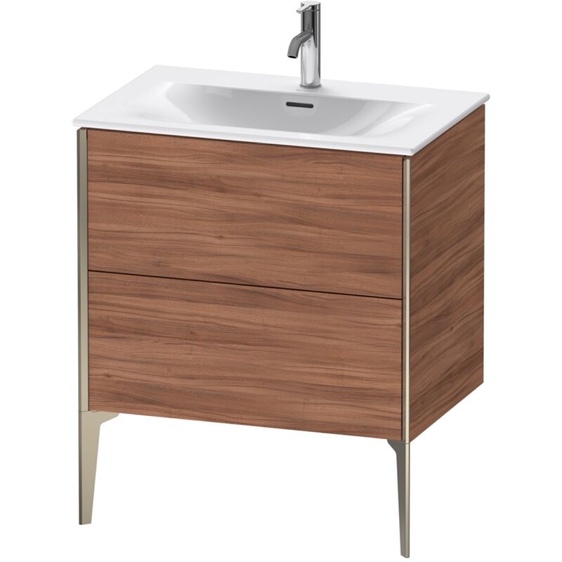 

Duravit XViu 4301 Mueble tocador vertical, 2 cajones, para lavabo Viu 234473, 710x480 mm, Color (frente/cuerpo): champán mate/nogal natural