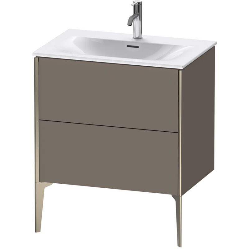 

Duravit XViu 4301 Mueble tocador vertical, 2 cajones, para lavabo Viu 234473, 710x480 mm, Color (frente/cuerpo): champagne mate/flanel gris sm.