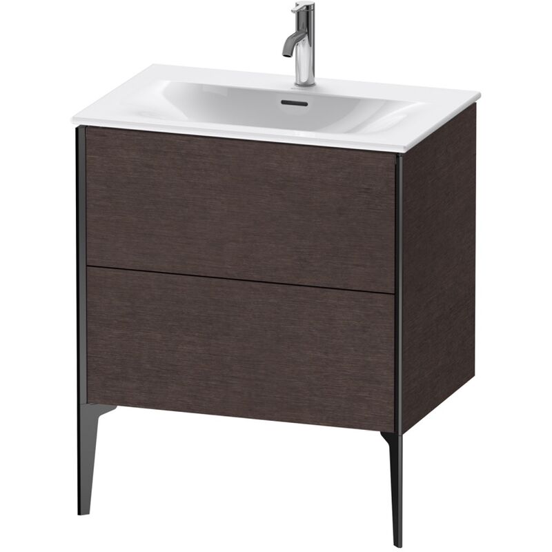 

Duravit XViu 4301 Mueble tocador vertical, 2 cajones, para lavabo Viu 234473, 710x480 mm, Color (frente/cuerpo): negro mate/eiche dark geb.