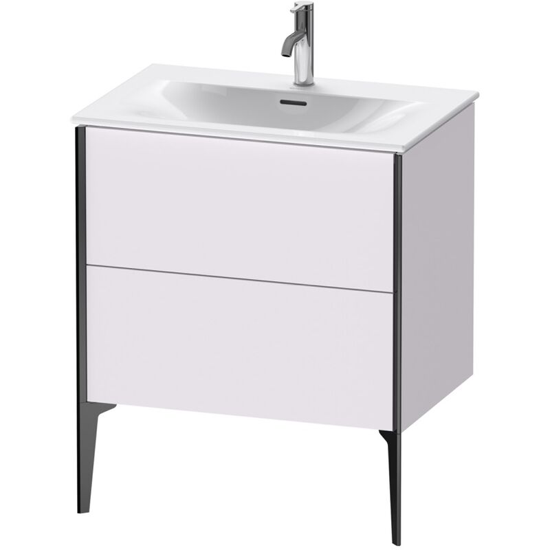 

Duravit XViu 4301 Mueble tocador vertical, 2 cajones, para lavabo Viu 234473, 710x480 mm, Color (frente/cuerpo): negro mate/blanco lila sm.