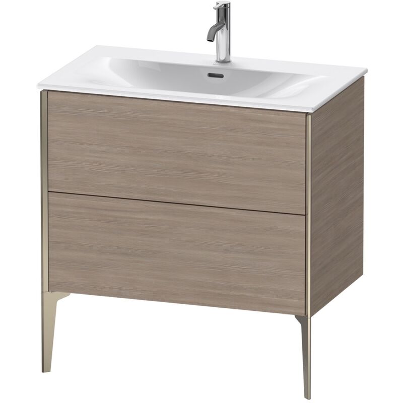 

Duravit XViu 4302 Módulo de lavabo vertical, 2 cajones, para lavabo Viu 234483, 810x480 mm, Color (frente/cuerpo): champagne plata mate/pino