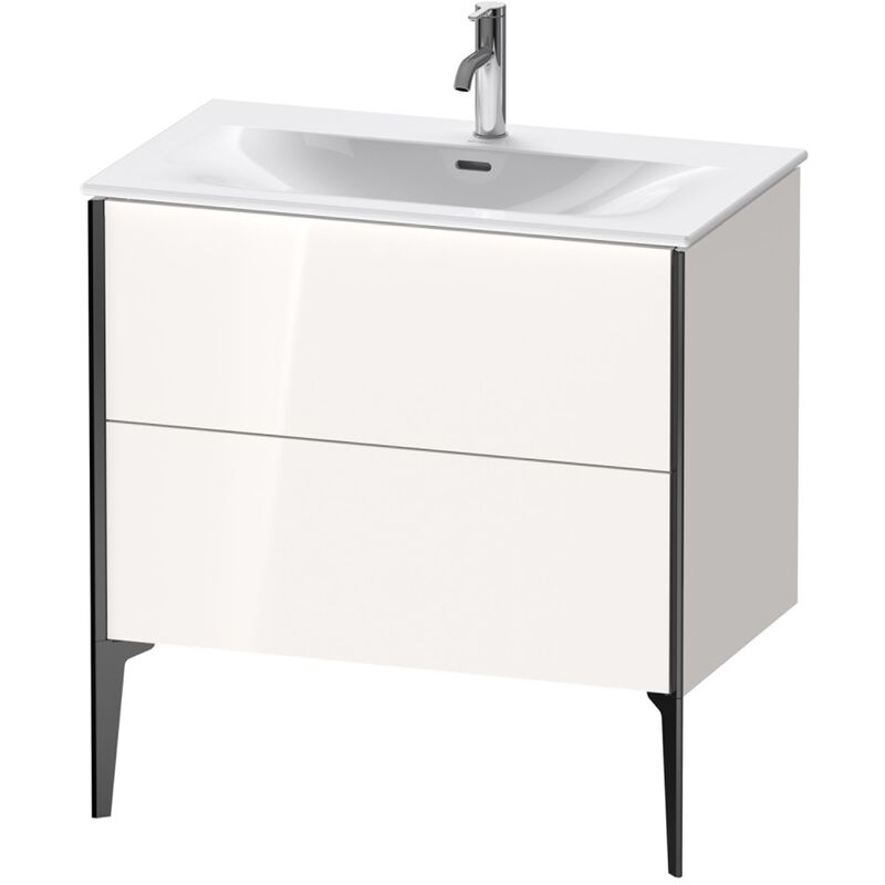 

Duravit XViu 4302 Módulo de lavabo vertical, 2 cajones, para lavabo Viu 234483, 810x480 mm, Color (frente/cuerpo): negro mate/blanco alto brillo.