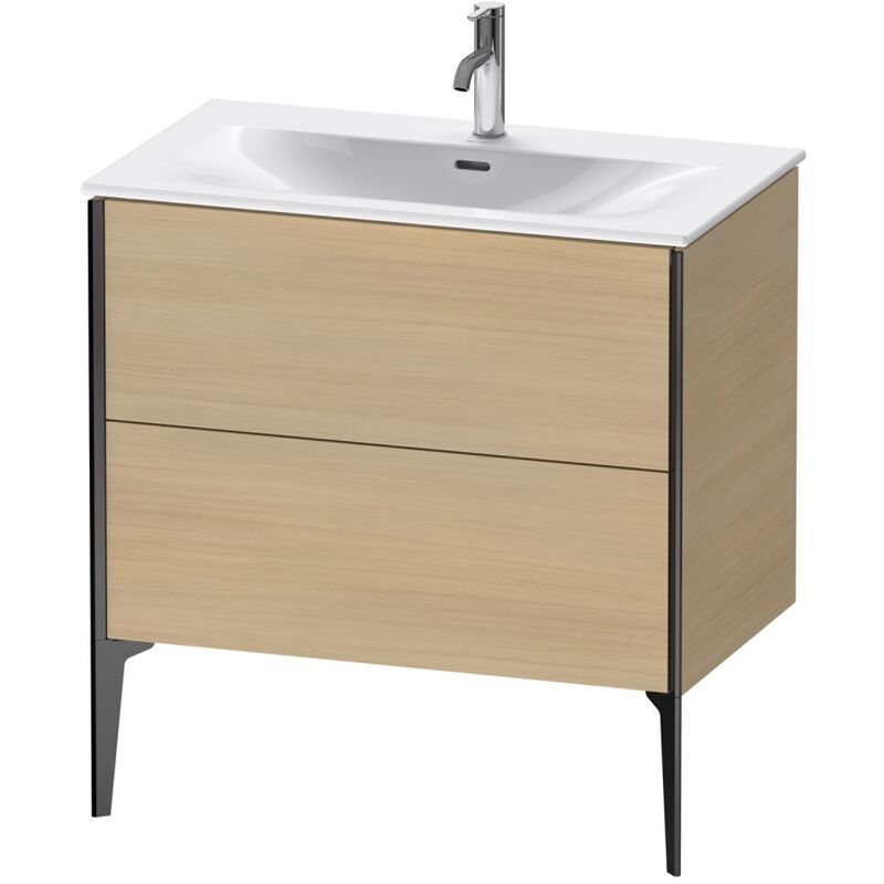 

Duravit XViu 4302 Módulo de lavabo vertical, 2 cajones, para lavabo Viu 234483, 810x480 mm, Color (frente/cuerpo): negro roble mate/mediterráneo