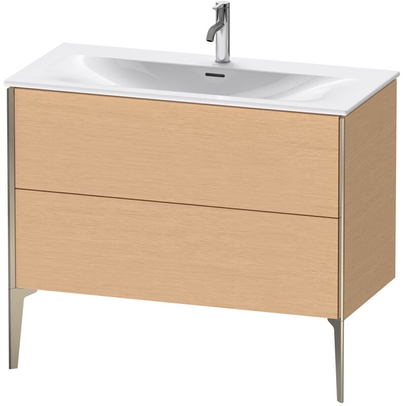 

Duravit XViu 4303 Mueble bajo lavabo vertical, 2 cajones, para lavabo Viu 234410, 1010x480 mm, Color (frente/cuerpo): champán mate / roble cepillado