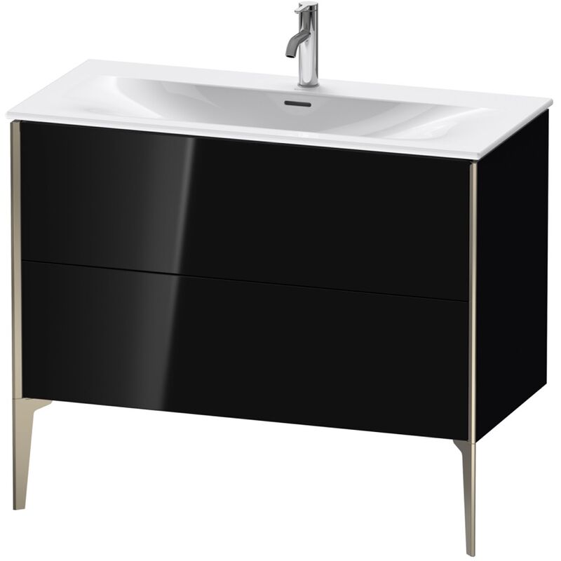 

Duravit XViu 4303 Mueble bajo lavabo vertical, 2 cajones, para lavabo Viu 234410, 1010x480 mm, Color (frente/cuerpo): champán mate/negro alto brillo