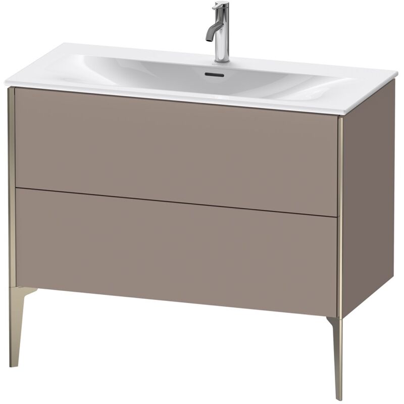 

Duravit XViu 4303 Mueble bajo lavabo vertical, 2 cajones, para lavabo Viu 234410, 1010x480 mm, Color (frente/cuerpo): champán mate/basalto mate