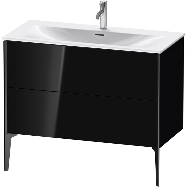 

Duravit XViu 4303 Mueble bajo lavabo vertical, 2 cajones, para lavabo Viu 234410, 1010x480 mm, Color (frente/cuerpo): negro mate / negro brillo