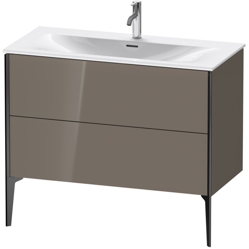 

Duravit XViu 4303 Mueble bajo lavabo vertical, 2 cajones, para lavabo Viu 234410, 1010x480 mm, Color (frente/cuerpo): negro mate/gris claro hgl.