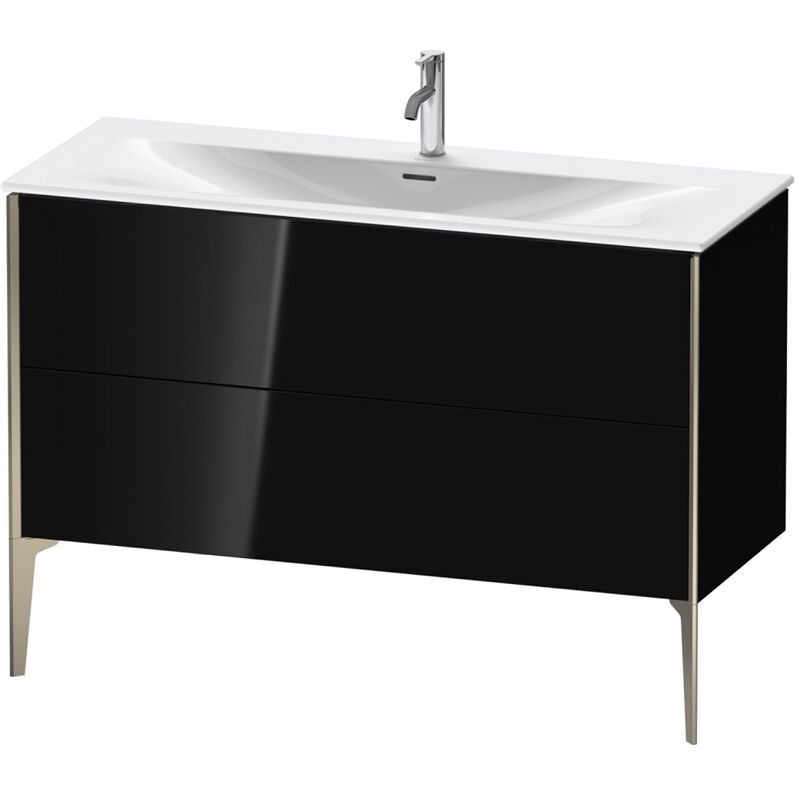 

Duravit XViu 4304 Mueble bajo lavabo vertical, 2 cajones, para lavabo Viu 234412, 1210x480 mm, Color (frente/cuerpo): champán mate/negro alto brillo