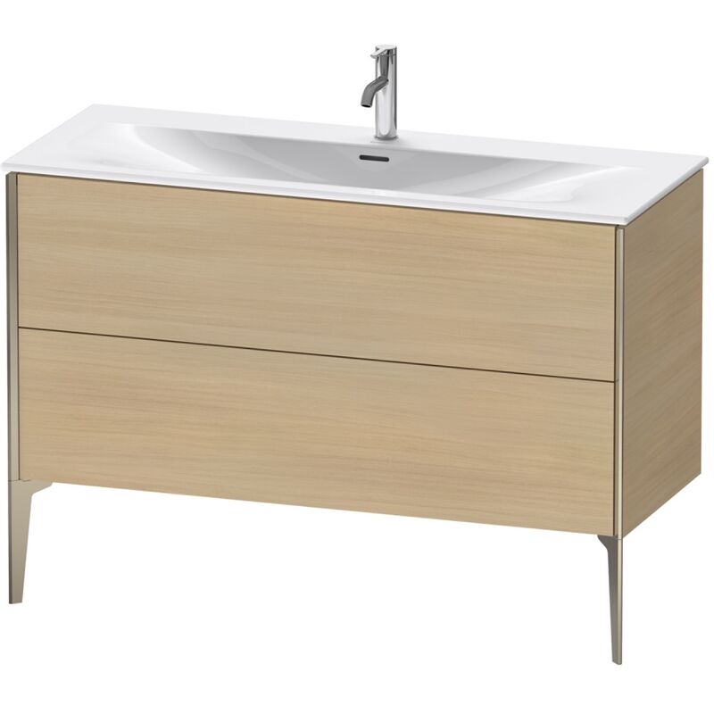 

Duravit XViu 4304 Mueble bajo lavabo vertical, 2 cajones, para lavabo Viu 234412, 1210x480 mm, Color (frente/cuerpo): champán mate/medio roble