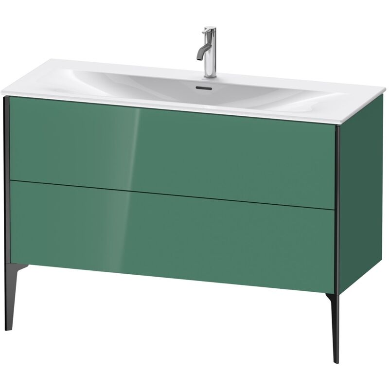 

Duravit XViu 4304 Mueble bajo lavabo vertical, 2 cajones, para lavabo Viu 234412, 1210x480 mm, Color (frente/cuerpo): negro mate/jade alto brillo