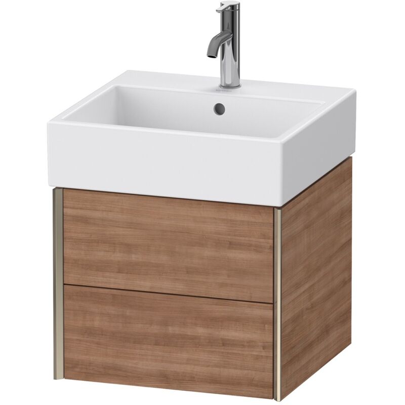 

Duravit XViu 4333 Módulo mural, 2 cajones, para lavabo Vero Air 235050, 484x454 mm, Color (frente/cuerpo): champán mate/tess. cerezo - XV43330B173