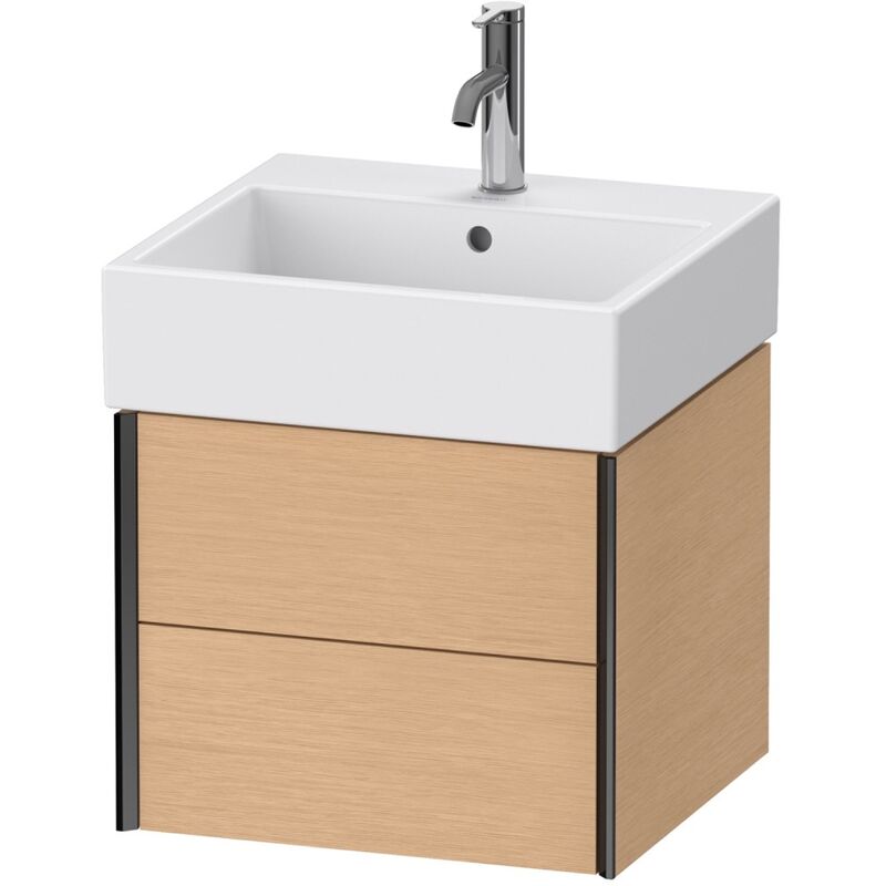 

Duravit XViu 4333 Módulo mural, 2 cajones, para lavabo Vero Air 235050, 484x454 mm, Color (frente/cuerpo): negro mate/roble cepillado - XV43330B212