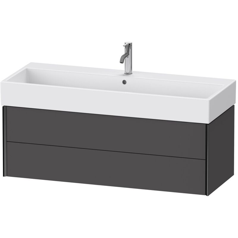 

Duravit XViu 4338 Mueble mural, 2 cajones, para mueble bajo encimera Vero Air 235012, 1184x454 mm, Color (frente/cuerpo): negro mate/grafito mate