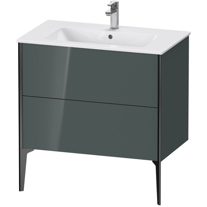 

Duravit XViu 4482 Módulo de lavabo vertical, 2 cajones, para lavabo ME by Starck 233683, 810x480 mm, Color (frente/cuerpo): negro mate/dolomiti gris