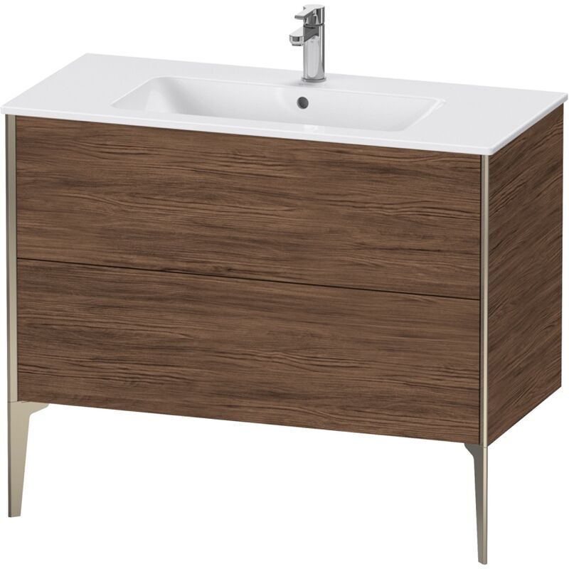 

Duravit XViu 4483 Módulo de lavabo vertical, 2 cajones, para lavabo ME by Starck 233610, 1010x480 mm, Color (frente/cuerpo): champán mate/nogal