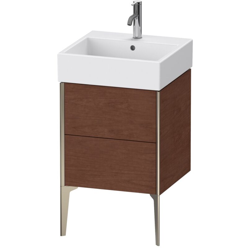 

Duravit XViu 4533 Mueble vertical, 2 cajones, para lavabo Vero Air 235050, 484x454 mm, Color (frente/cuerpo): champán mate/nogal americano