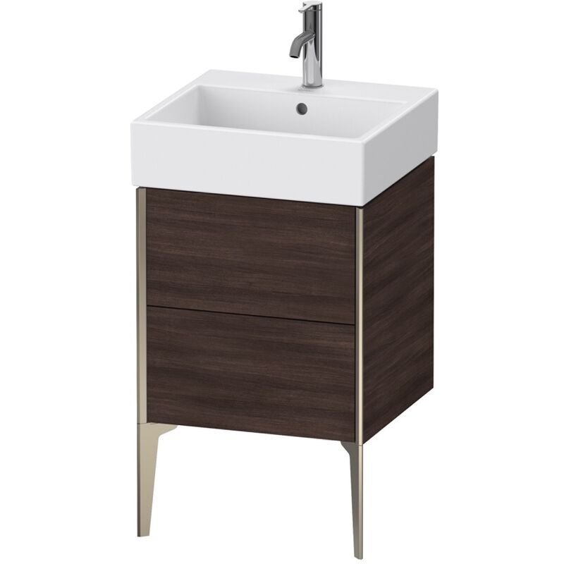 

Duravit XViu 4533 Mueble vertical, 2 cajones, para lavabo Vero Air 235050, 484x454 mm, Color (frente/cuerpo): champán mate/castaño oscuro