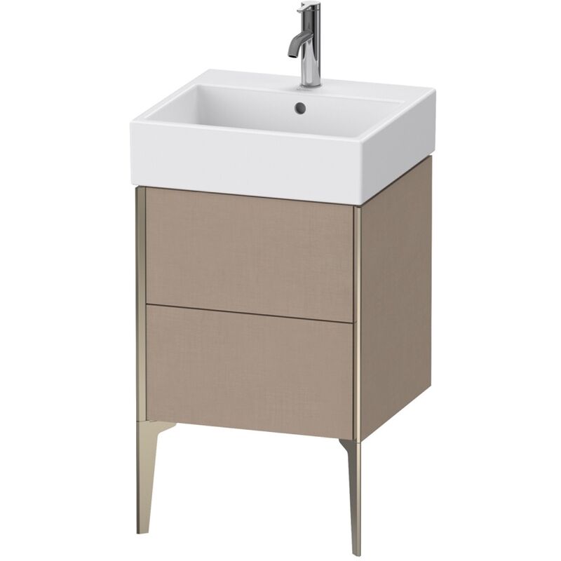 

Duravit XViu 4533 Mueble vertical, 2 cajones, para lavabo Vero Air 235050, 484x454 mm, Color (frente/cuerpo): champán mate/lino - XV45330B175