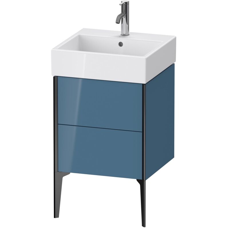 

Duravit XViu 4533 Mueble vertical, 2 cajones, para lavabo Vero Air 235050, 484x454 mm, Color (frente/cuerpo): negro mate/azul piedra hgl.