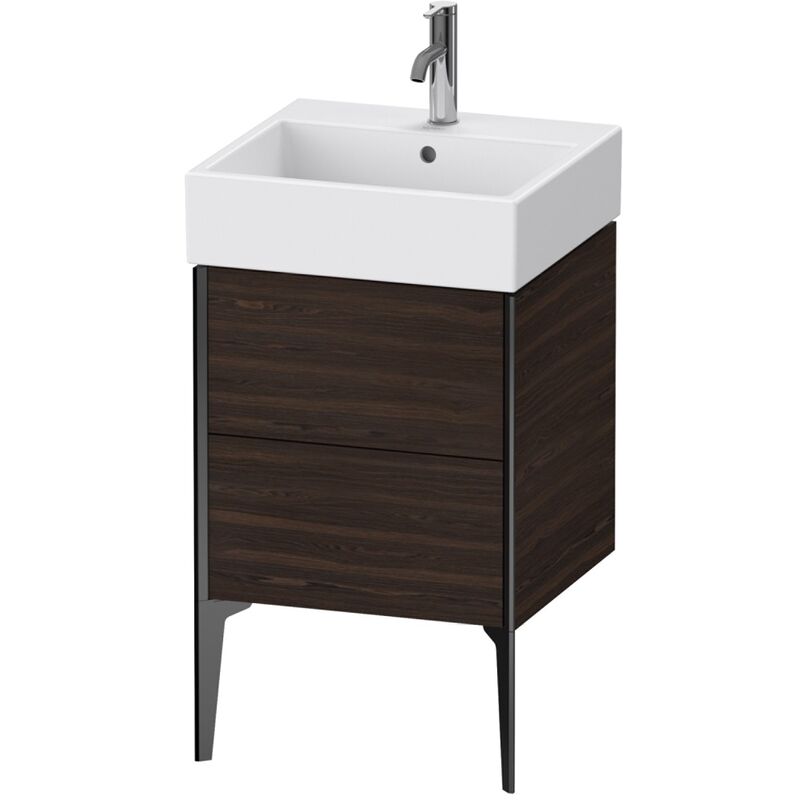 

Duravit XViu 4533 Mueble vertical, 2 cajones, para lavabo Vero Air 235050, 484x454 mm, Color (frente/cuerpo): negro mate/nogal cepillado - XV45330B269