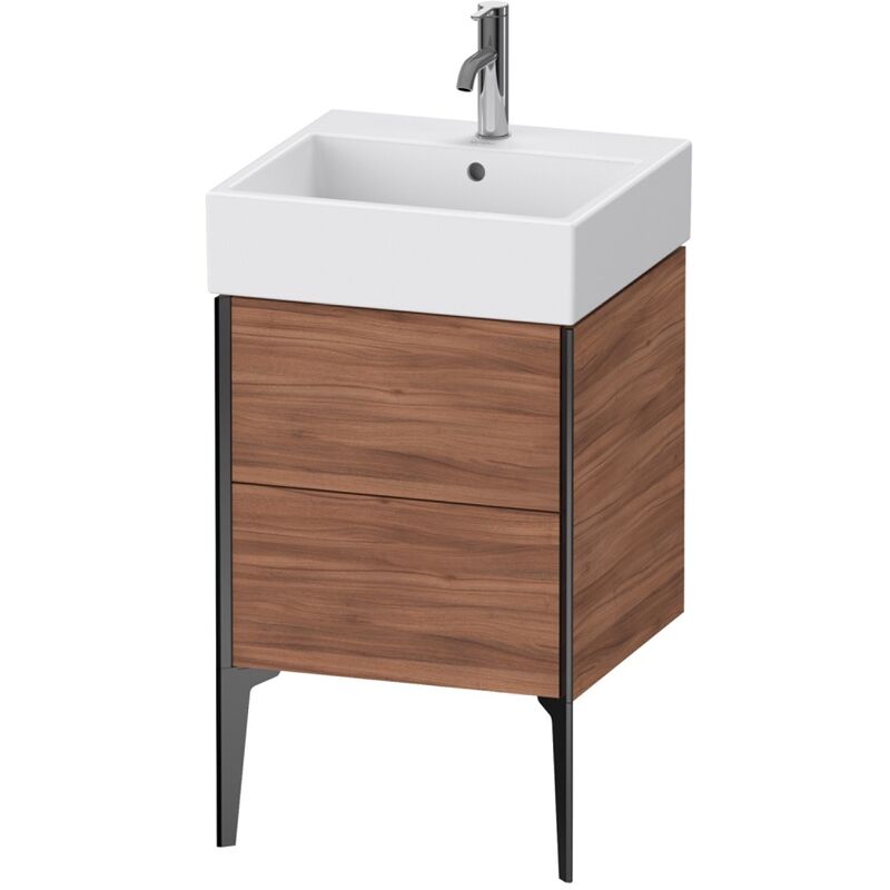 

Duravit XViu 4533 Mueble vertical, 2 cajones, para lavabo Vero Air 235050, 484x454 mm, Color (frente/cuerpo): negro mate/nogal natural - XV45330B279