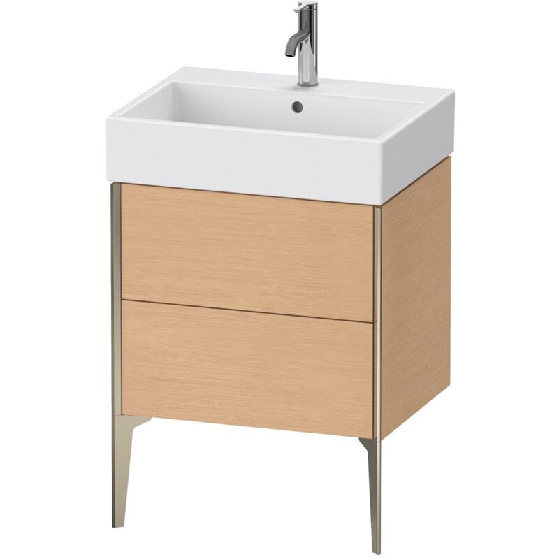 

Duravit XViu 4534 Mueble bajo lavabo vertical, 2 cajones, para lavabo Vero Air 235060, 584x454 mm, Color (frente/cuerpo): champán mate / roble