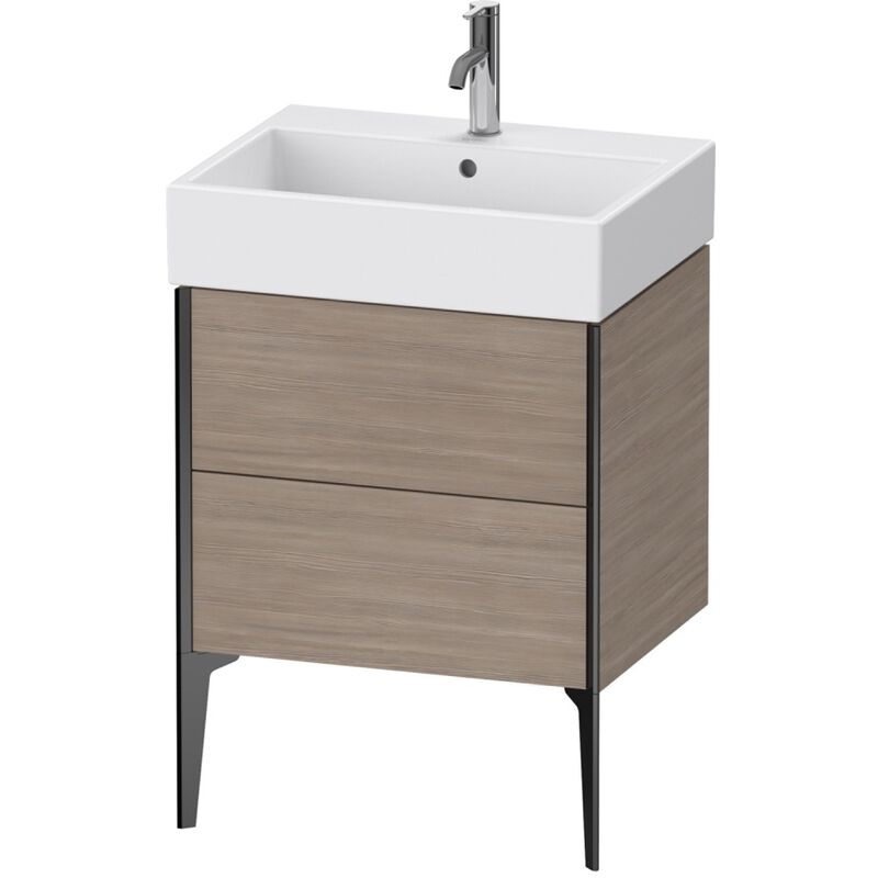 

Duravit XViu 4534 Mueble bajo lavabo vertical, 2 cajones, para lavabo Vero Air 235060, 584x454 mm, Color (frente/cuerpo): negro mate/plata pino