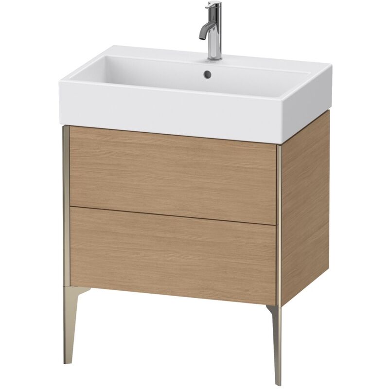 

Duravit XViu 4535 Mueble bajo lavabo vertical, 2 cajones, para lavabo Vero Air 235070, 684x454 mm, Color (frente/cuerpo): champán mate/roble europeo