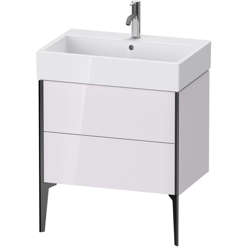 

Duravit XViu 4535 Mueble bajo lavabo vertical, 2 cajones, para lavabo Vero Air 235070, 684x454 mm, Color (frente/cuerpo): negro mate/blanco lila hgl.