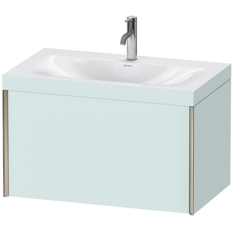 

Duravit XViu 4610 Lavamanos c-bonded, con 1 agujero para grifo, con base colgante, 1 extraíble, 800x480, Color (frente/cuerpo): champán mate / azul