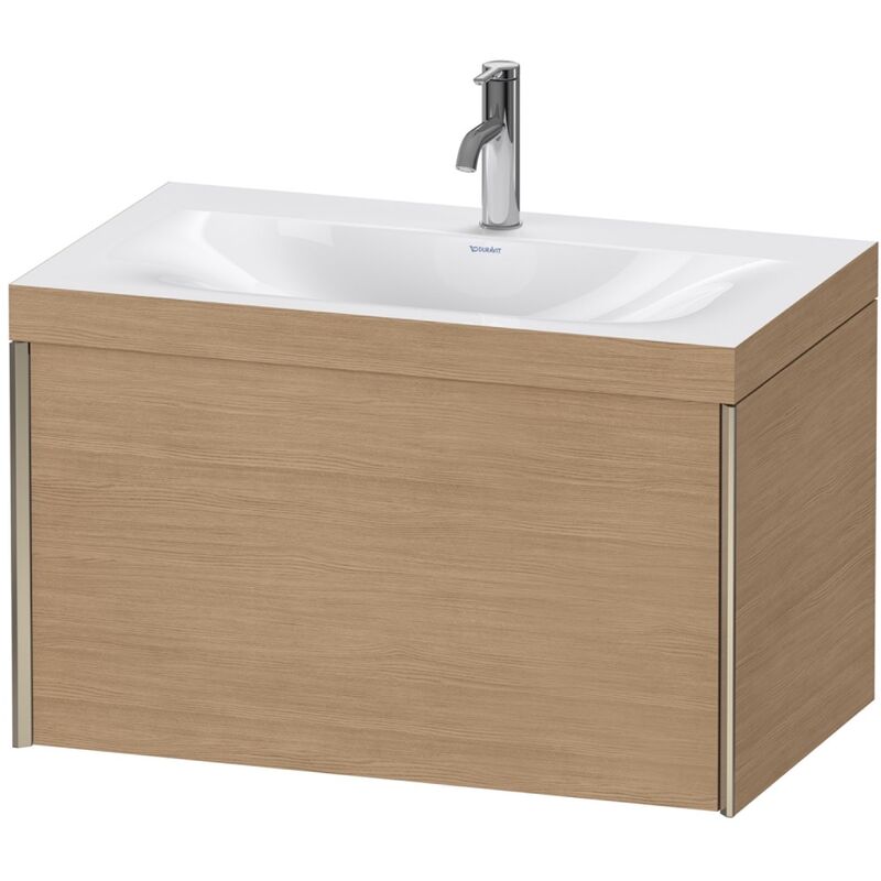 

Duravit XViu 4610 Lavamanos c-bonded, con 1 agujero para grifo, con base colgante, 1 extraíble, 800x480, Color (frente/cuerpo): champán mate/pino