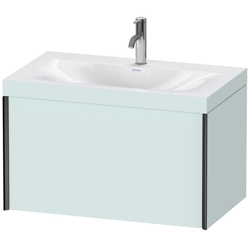 

Duravit XViu 4610 Lavamanos c-bonded, con 1 agujero para grifo, con base colgante, 1 extraíble, 800x480, Color (frente/cuerpo): negro mate / azul