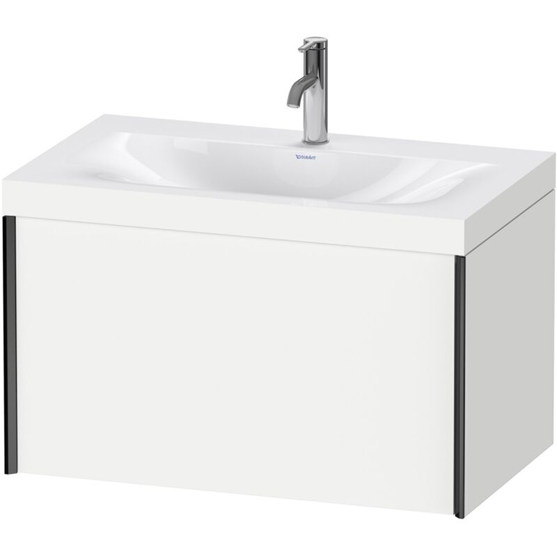 

Duravit XViu 4610 Lavamanos c-bonded, con 1 agujero para grifo, con base colgante, 1 extraíble, 800x480, Color (frente/cuerpo): negro mate/blanco