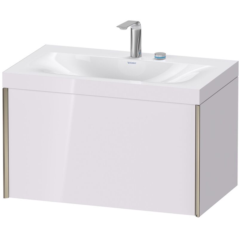 

Duravit XViu 4610 Lavamanos c-bonded, con 2 agujeros para grifos, con base colgante, 1 extraíble, 800x480, Color (frente/cuerpo): champán mate/blanco