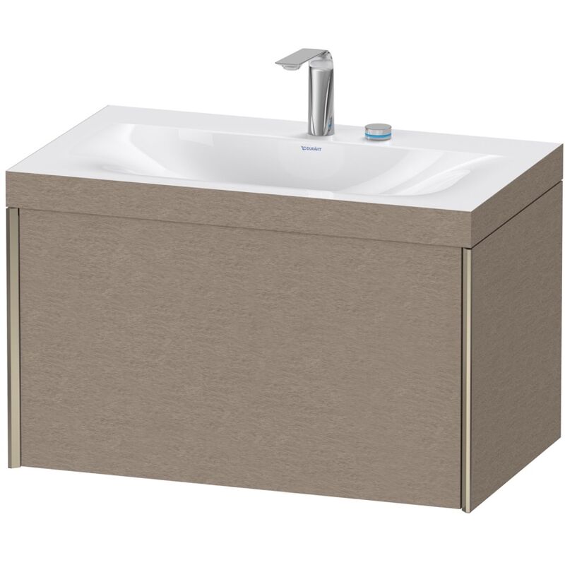 

Duravit XViu 4610 Lavamanos c-bonded, con 2 agujeros para grifos, con base colgante, 1 extraíble, 800x480, Color (frente/cuerpo): champán mate/lino