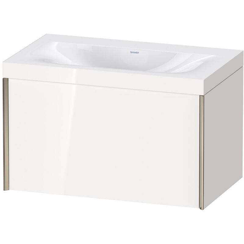 

Duravit XViu 4610 Lavamanos c-bonded, sin agujero para grifo, con base colgante, 1 extraíble, 800x480, Color (frente/cuerpo): champán mate/blanco