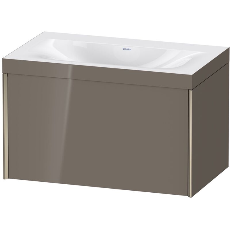 

Duravit XViu 4610 Lavamanos c-bonded, sin agujero para grifo, con base colgante, 1 extraíble, 800x480, Color (frente/cuerpo): champán mate/flanel