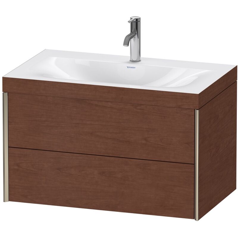 

Duravit XViu 4615 Lavamanos c-bonded, con 1 agujero para grifo, con base colgante, 2 cajones, 800x480, Color (frente/cuerpo): champán mate / roble