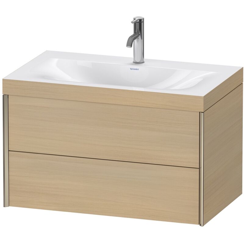 

Duravit XViu 4615 Lavamanos c-bonded, con 1 agujero para grifo, con base colgante, 2 cajones, 800x480, Color (frente/cuerpo): champán mate/nogal