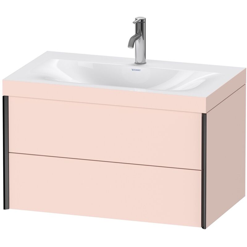 

Duravit XViu 4615 Lavamanos c-bonded, con 1 agujero para grifo, con base colgante, 2 cajones, 800x480, Color (frente/cuerpo): negro mate/perla de