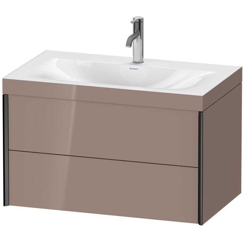 

Duravit XViu 4615 Lavamanos c-bonded, con 1 agujero para grifo, con base colgante, 2 cajones, 800x480, Color (frente/cuerpo): negro mate/capuchino