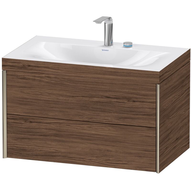 

Duravit XViu 4615 Lavamanos c-bonded, con 2 agujeros para grifos, con base colgante, 2 cajones, 800x480, Color (frente/cuerpo): champán mate/nogal