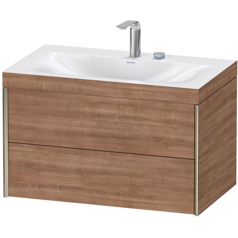 

Duravit XViu 4615 Lavamanos c-bonded, con 2 agujeros para grifos, con base colgante, 2 cajones, 800x480, Color (frente/cuerpo): champagner mate/eiche