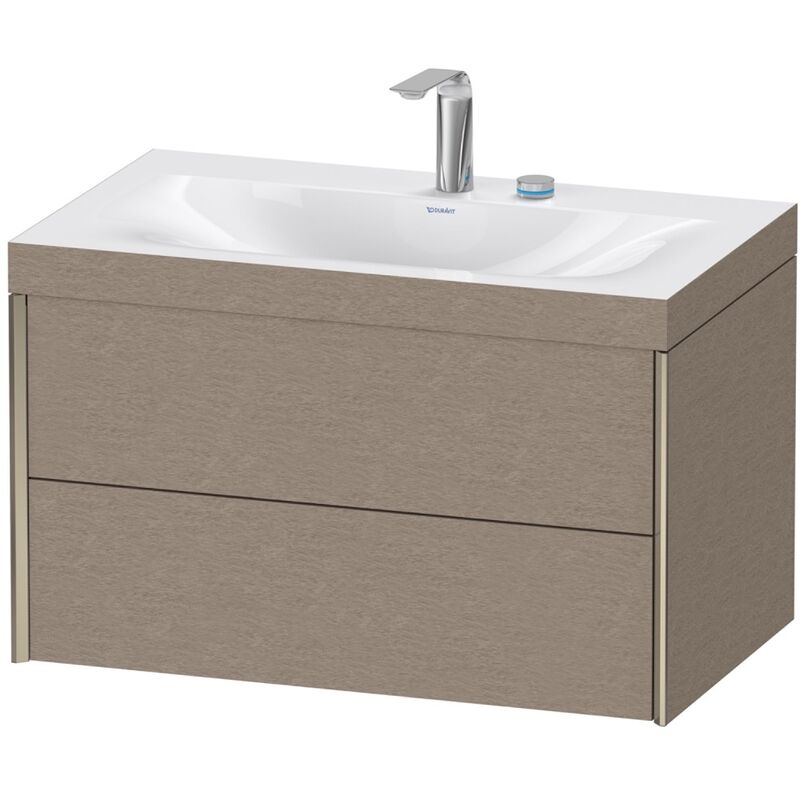 

Duravit XViu 4615 Lavamanos c-bonded, con 2 agujeros para grifos, con base colgante, 2 cajones, 800x480, Color (frente/cuerpo): champán mate/lino