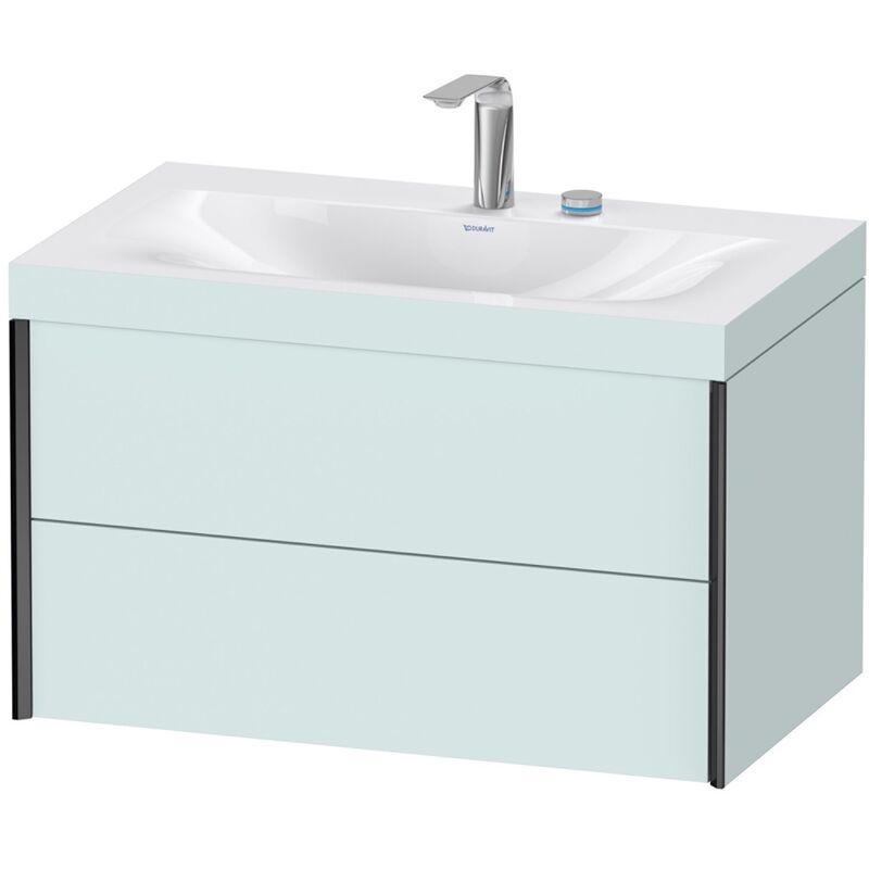 

Duravit XViu 4615 Lavamanos c-bonded, con 2 agujeros para grifos, con base colgante, 2 cajones, 800x480, Color (frente/cuerpo): negro mate / azul