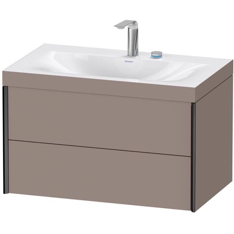 

Duravit XViu 4615 Lavamanos c-bonded, con 2 agujeros para grifos, con base colgante, 2 cajones, 800x480, Color (frente/cuerpo): negro mate/basalto